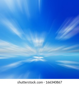 Blue Sky Abstract Background With Fast Motion Blur Effect