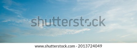 Blue Sky abstract panoramic background.Could nature concept with copy space.Texture and Pattern wallpaper backgrounds.