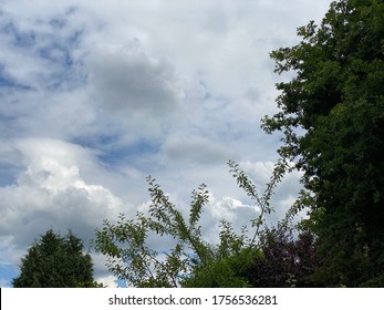 Blue sky background with clouds.