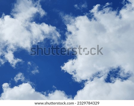 Blue sky background with clouds , beatiful white cloud and beatiful weather
