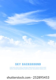 Blue sky background with copyspace