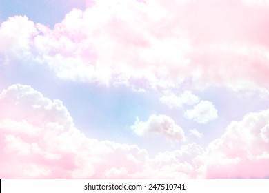 Blue sky background with purple clouds
