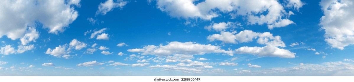 Blue Sky background with tiny Clouds. Panorama background