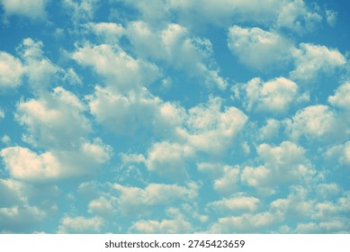 blue sky background with tiny clouds - retro vintage effect style picture.