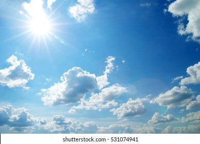 blue sky background with tiny clouds - Shutterstock ID 531074941