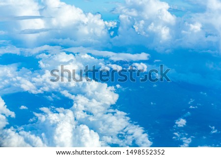 blue sky background with tiny clouds. panorama