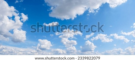 blue sky background with tiny clouds panorama
