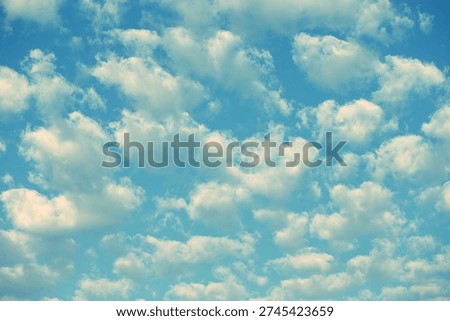 blue sky background with tiny clouds - retro vintage effect style picture.