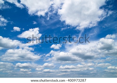 Blue sky background with tiny clouds