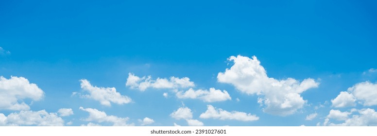 Blue sky background with tiny clouds.Beauty clear cloudy on summer blue sky background.Panorama and cloudscape concept.
