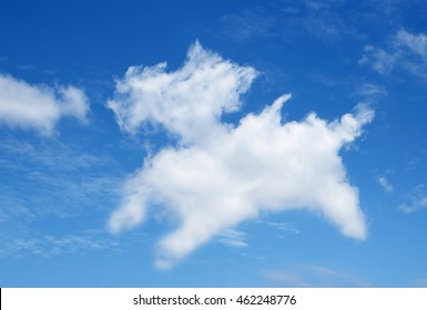 blue sky background with white Cloud look like a animal