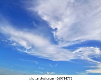 Blue Sky Background With White Cloud, Stratus Clouds 