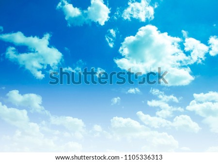 Blue sky background and white clouds in the air.
