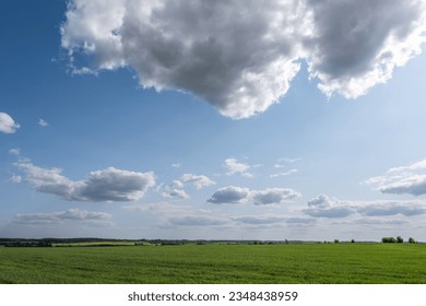 blue sky background with white striped clouds in heaven and infinity may use for sky replacement