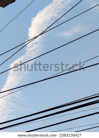 BLUE SKY WITH CABLE BLACK LINE