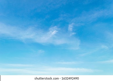 Blue sky with cirrus cloud. It's clearing day and good weather in the morning. It's best time for travelling on holiday.
