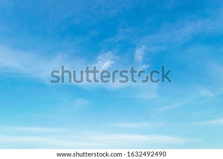 Blue sky with cirrus cloud. It's clearing day and good weather in the morning. It's best time for travelling on holiday.