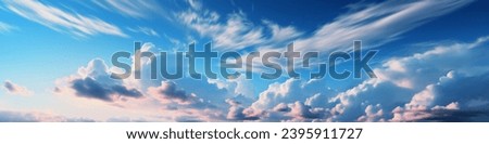 Blue sky with cirrus cloud. It's clearing day and good weather in the morning. It's best time for travelling on holiday.