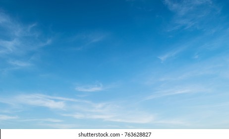 Blue Sky With Cloud. Clearing Day And Good Weather In The Morning.