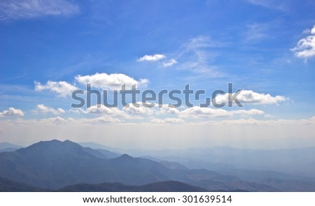 Blue sky with cloud closeup.