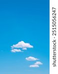 Blue Sky with Cloud Minimal in Vertical Background, Summer Spring Nature Light on Beautiful Natural sky Backdrop