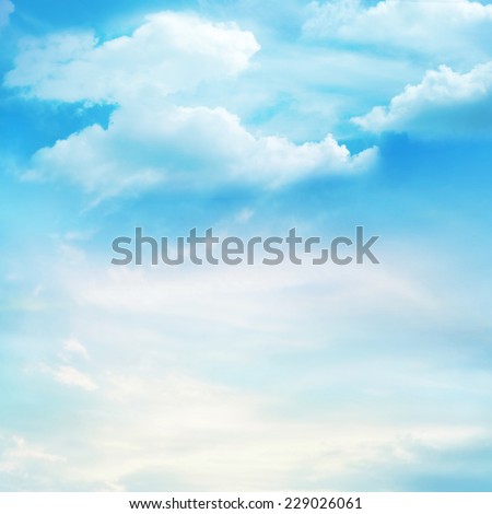 The blue sky with clouds, background