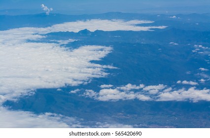 The blue sky with clouds background for illusion.  