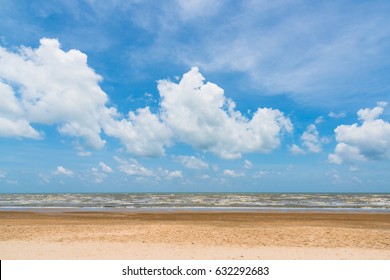 Blue Sky With Clouds And Beach