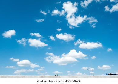 blue sky with clouds closeup.