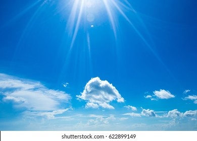 blue sky with clouds closeup