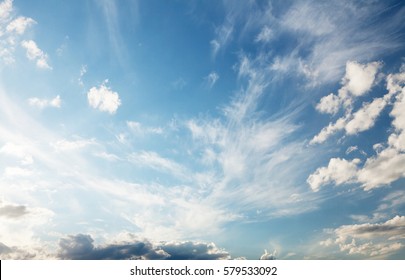 Blue sky and clouds with copy space