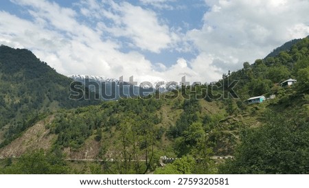 Blue Sky with clouds Kaghan valley forest