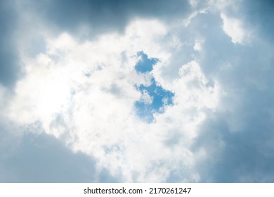 Blue Sky With Clouds Shaped UK Map