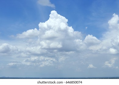 blue sky with clouds summer background