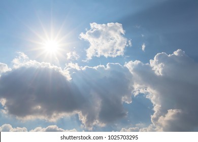 Blue Sky With Clouds Sun Light 