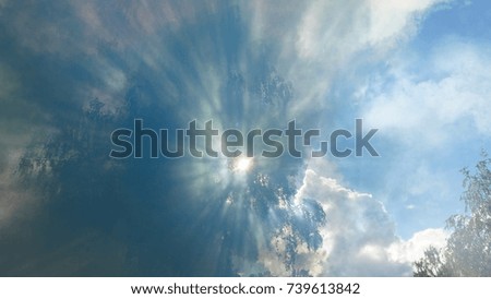 Similar – Image, Stock Photo Strahlemann 5000 Clouds