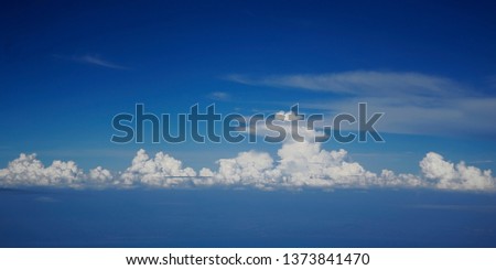 Blue sky cloudy day.