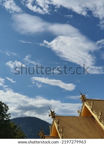 Blue sky could at temple.