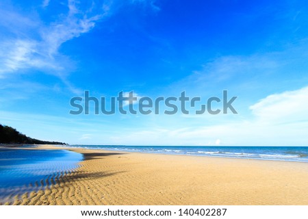 blue sky and good weather on beach
