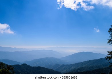 Blue Sky On Mountain Landscape In Thailand