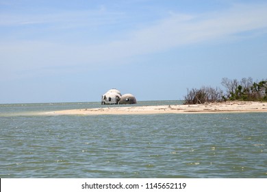 Blue Sky Over The Cape Romano Dome House Ruins In The Gulf Coast Of Florida