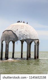 Blue Sky Over The Cape Romano Dome House Ruins In The Gulf Coast Of Florida