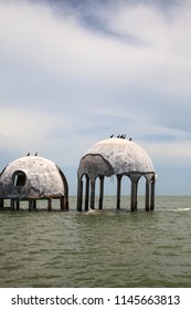 Blue Sky Over The Cape Romano Dome House Ruins In The Gulf Coast Of Florida