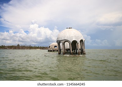 Blue Sky Over The Cape Romano Dome House Ruins In The Gulf Coast Of Florida