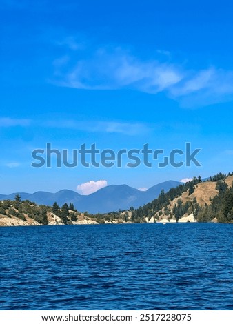 Blue sky over the Flathead River.