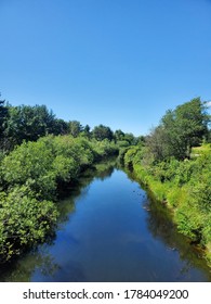 Blue Sky Over Sammamish River In Summer