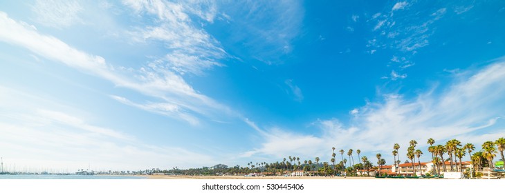 Blue Sky Over Santa Barbara Coastline, California