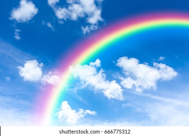 Beautiful Classic Rainbow Across Blue Sky Stock Photo (Edit Now) 237201733