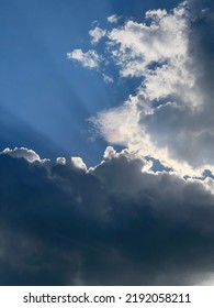 A Blue Sky With Rim Light From The Sun