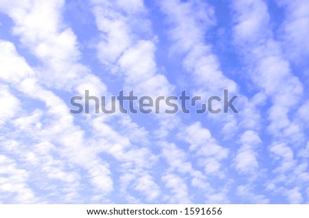 blue sky with scattered clouds
